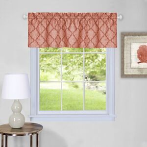 Huxley Window Curtain Tier Pair and Valance Set - 58x24 - Orange